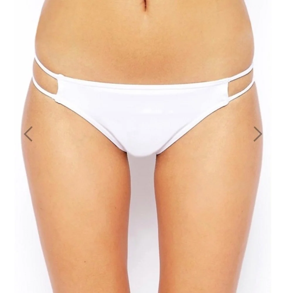 ASOS White Lattice Side Swim Separates Bikini Bottoms SZ 10